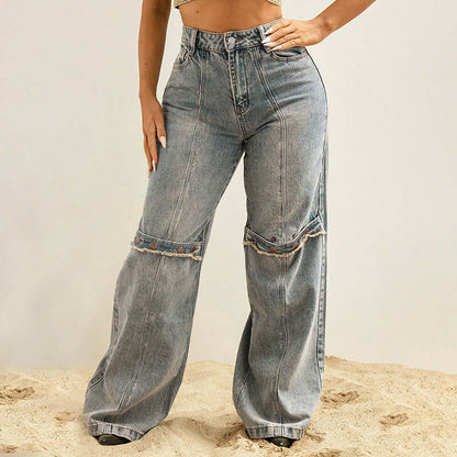 Y2k Baggy Wide Leg Jeans Women Vintage Streetwear Washed Denim Pants