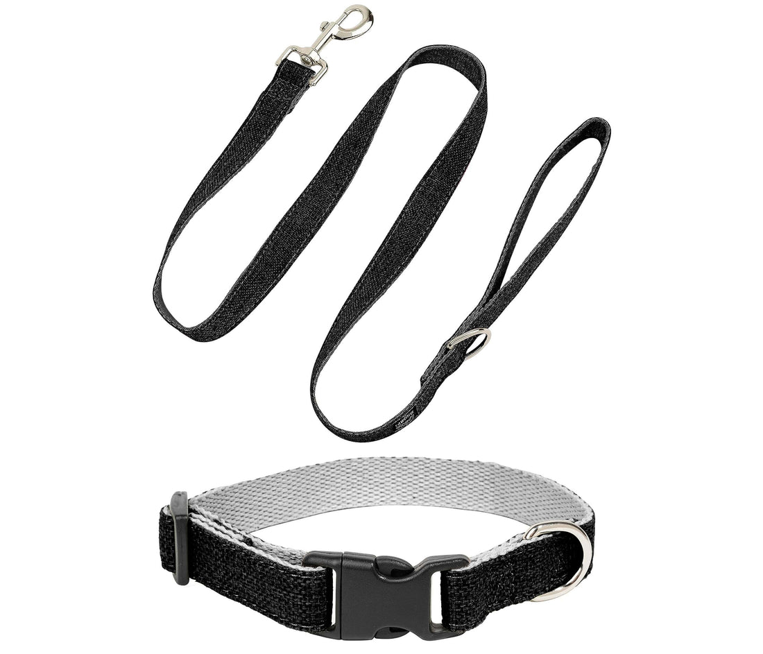Pawsitive Hemp Dog Collar - Black Set, Large
