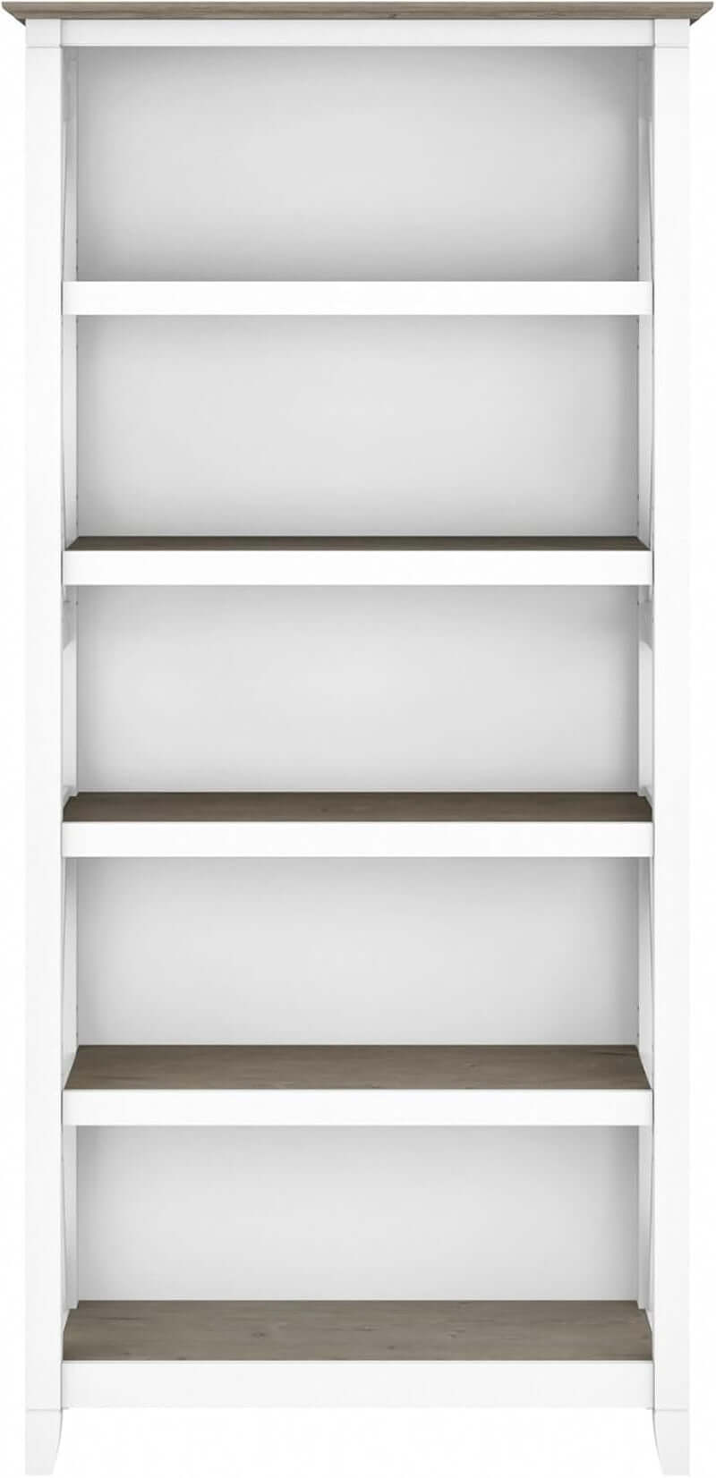 Bush Furniture Key West 66 Inch Bookcase Shiplap Gray White