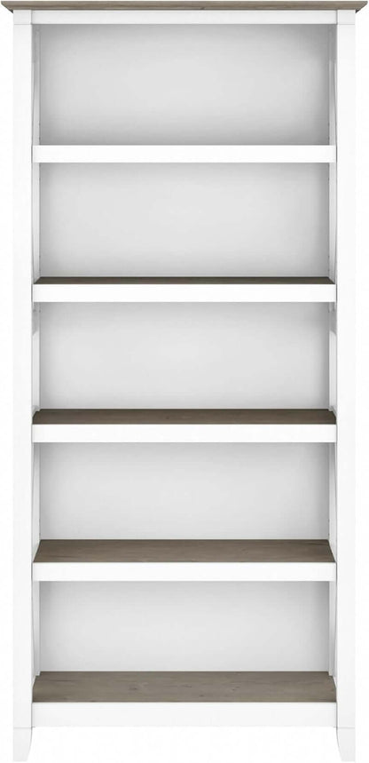 Bush Furniture Key West 66 Inch Bookcase Shiplap Gray White