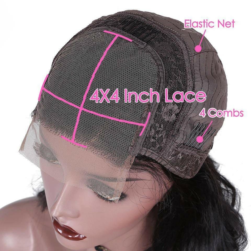 180% Density Full 4x4 Transparent Lace Front Deep Wave Human Hair Wigs.