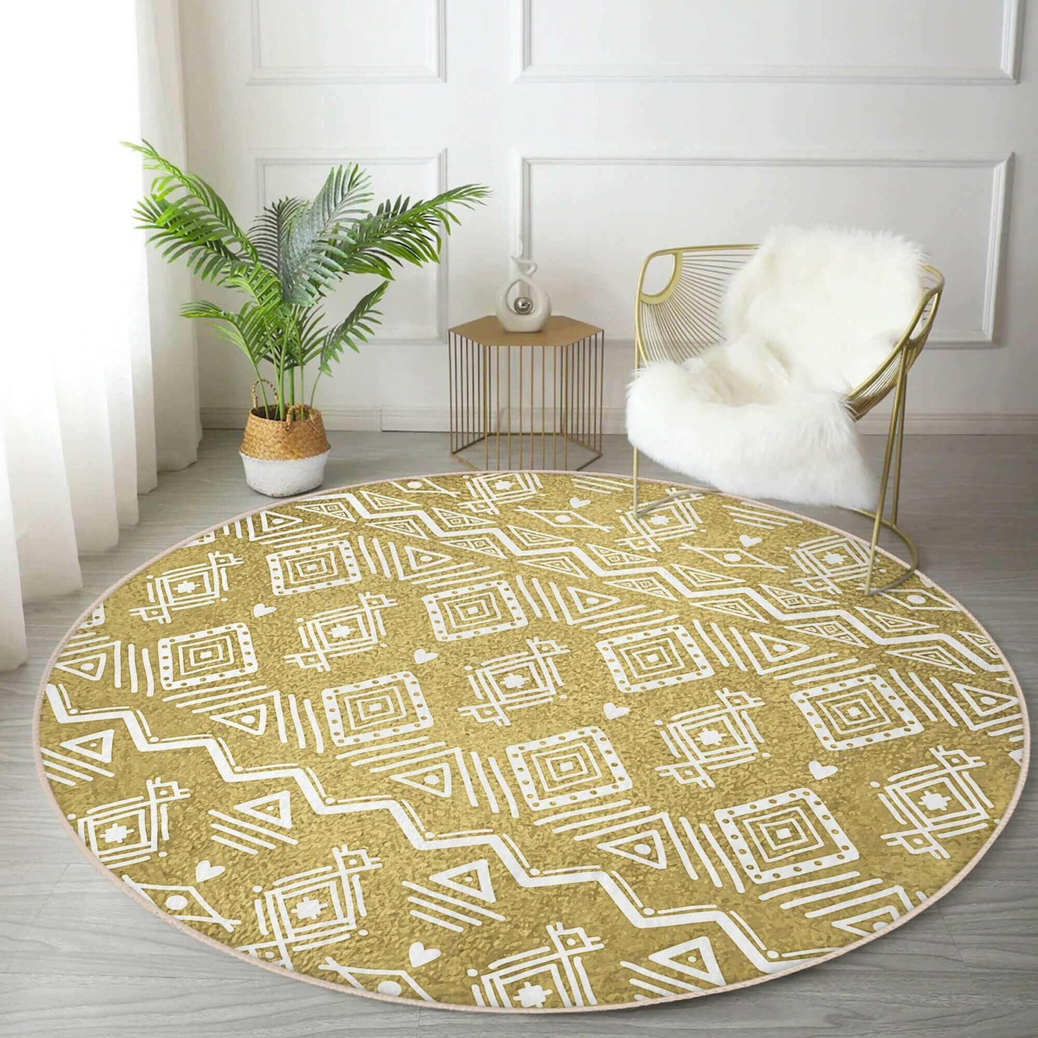 Native American Round Rug, Southwestern Round Rug, Circle Floor