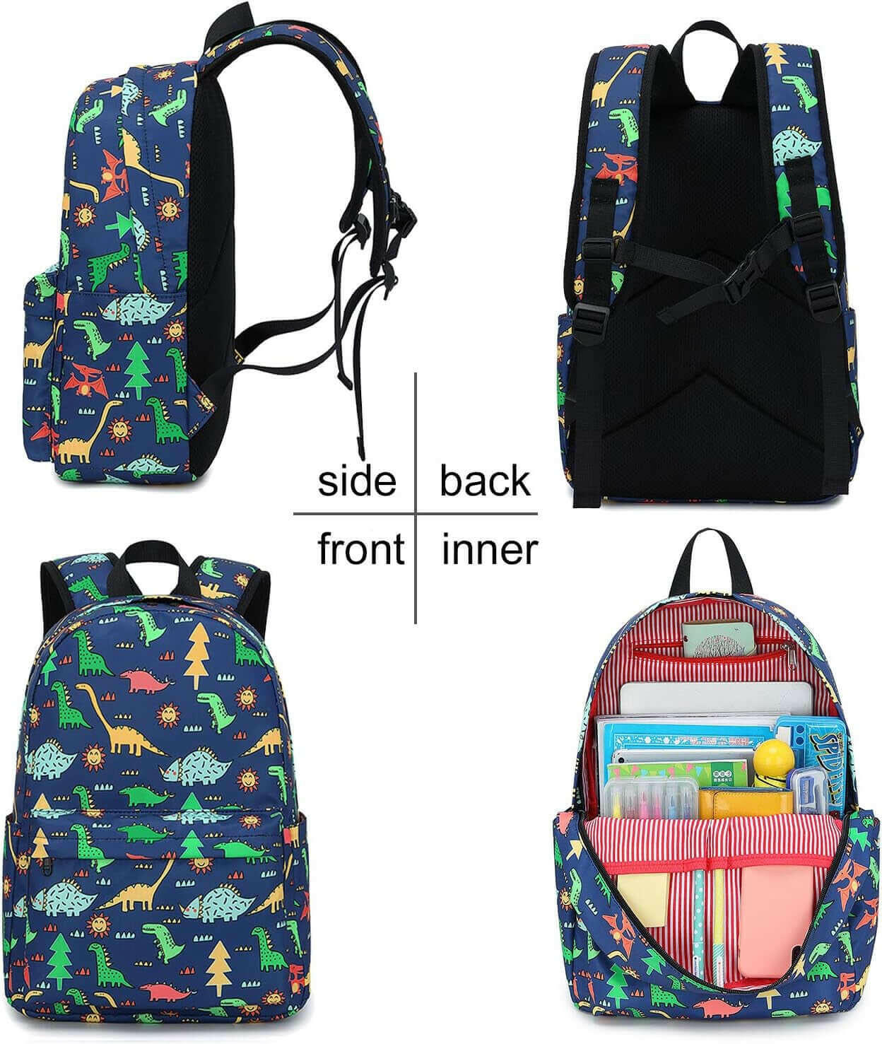 Preschool Backpack Kids School Book Bags for Elementary Primary Schooler (Dinosaur Navy)