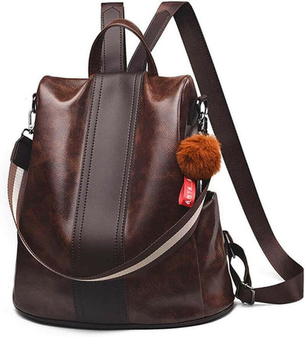 Women Backpack Purse anti Theft Waterproof Detachable Covertible Casual Travel Shoulder Bag (Coffee) Small