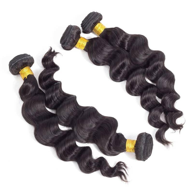 BeuMax 10A Grade 3/4 loose body wave bundles with 13x4 Frontal.