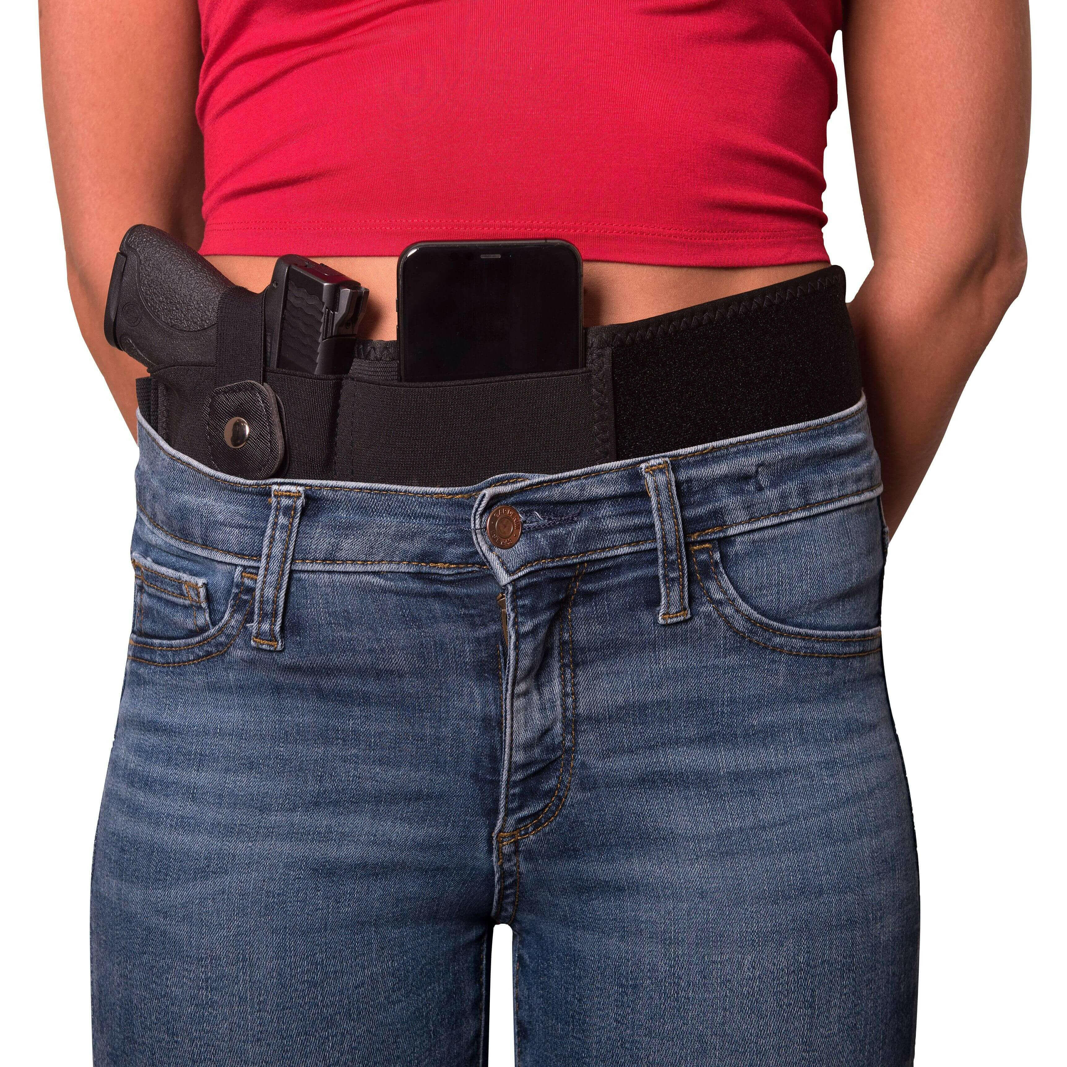 Belly Band Holster Concealed Carry Gun Wrap Holster Elastic Waist.