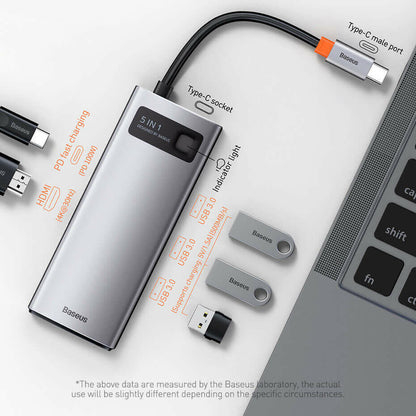 5 In 1 Multifunctional Type C HUB Docking Station Gray.