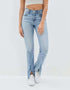 Commuter Split Straight Pants Fashionable Stretch Washed Jeans Women