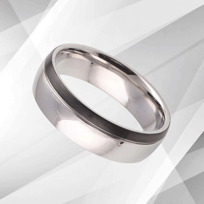 Contemporary Men’s Anniversary Engagement Wedding Ring 18Ct White Gold.