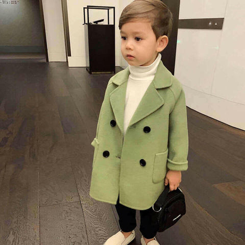 High Quality Lattice Children Coat Wool Coat For Boys Fashion.