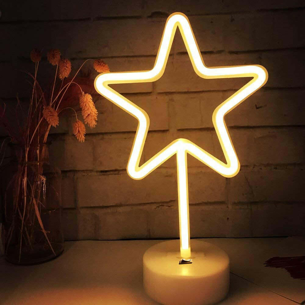 AMZER Neon LED Holiday Light with Holder, Warm Fairy Decorative Lamp.