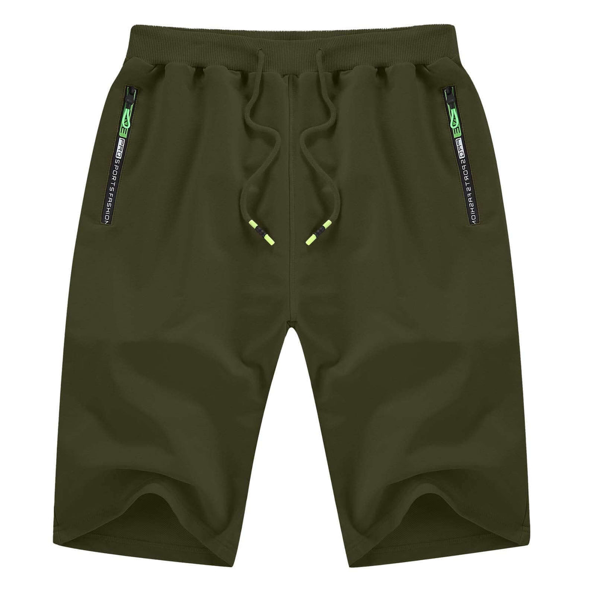 YTD Men’s Drawstring Shorts, Army Green