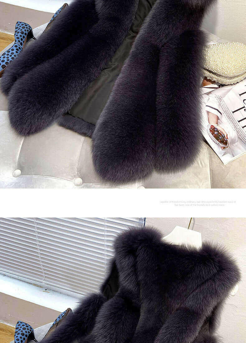 Faux Fur Sleeveless Vest Jacket Autumn Winter Elegant Fashion Vest.