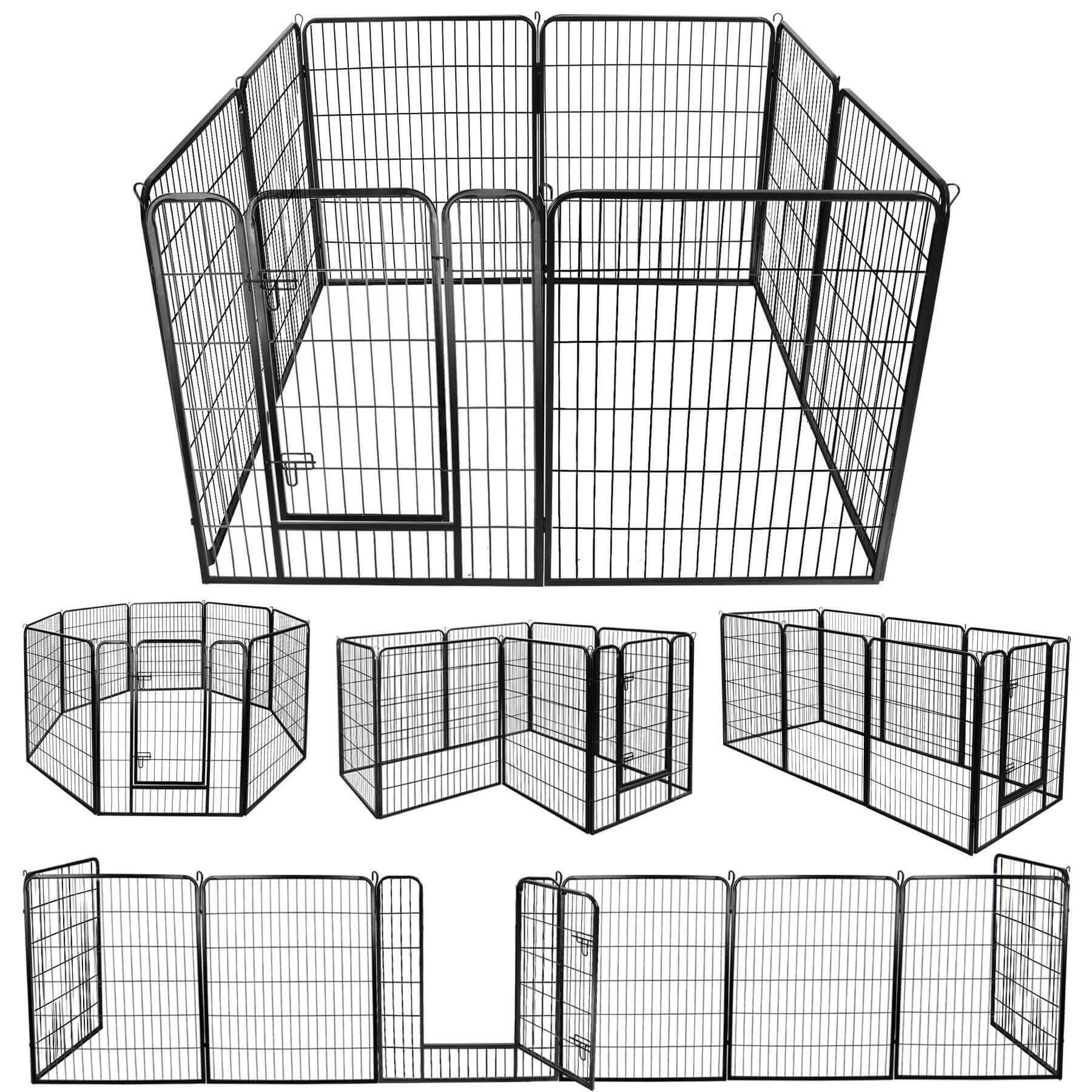 39" Height Outdoor Pet Playpen Metal Exercise Fence Kennel Dog Playpen - 8 Panels