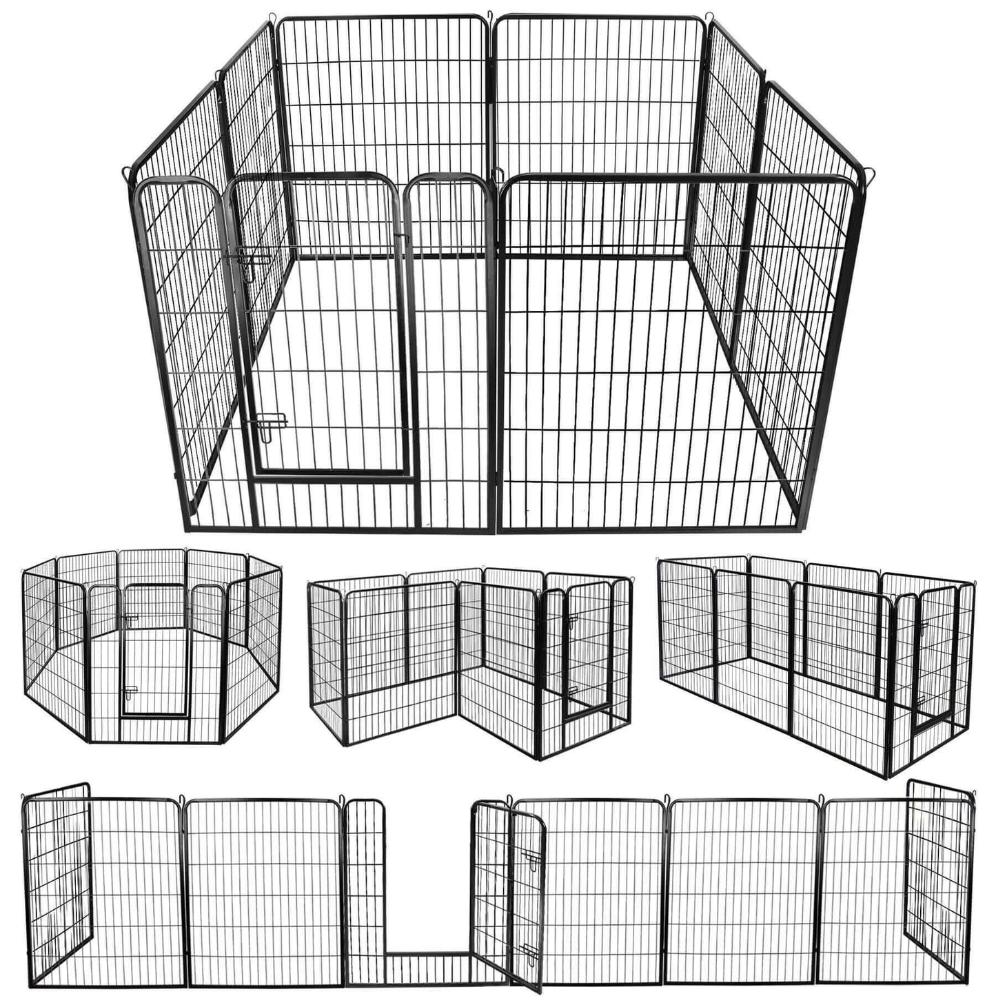 39" Height Outdoor Pet Playpen Metal Exercise Fence Kennel Dog Playpen - 8 Panels