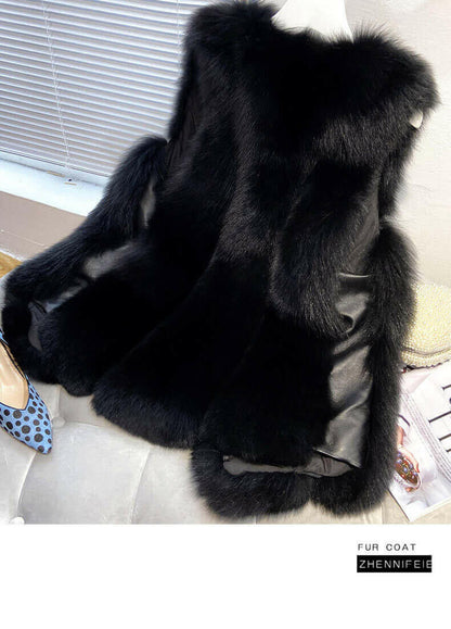 Faux Fur Sleeveless Vest Jacket Autumn Winter Elegant Fashion Vest.