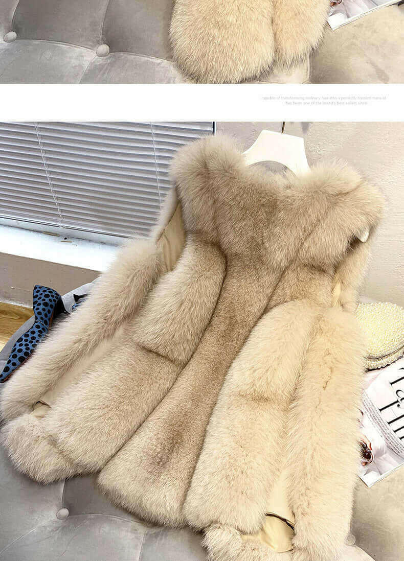 Faux Fur Sleeveless Vest Jacket Autumn Winter Elegant Fashion Vest.