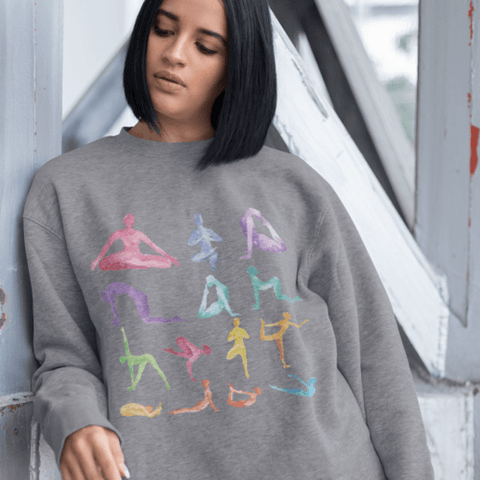 Yoga Theme Crewneck Sweatshirt.