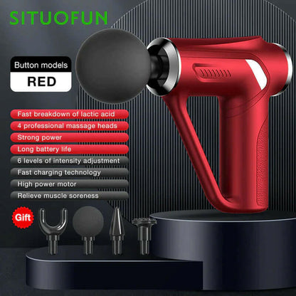 SITUOFUN Massage Gun 32 Levels Deep Tissue Neck Body Back Muscle Sport Electric Pistol Massager Exercise Relaxation Pain Relief