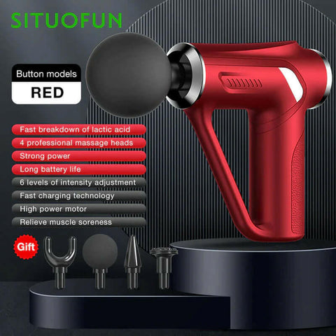 SITUOFUN Massage Gun 32 Levels Deep Tissue Neck Body Back Muscle Sport Electric Pistol Massager Exercise Relaxation Pain Relief