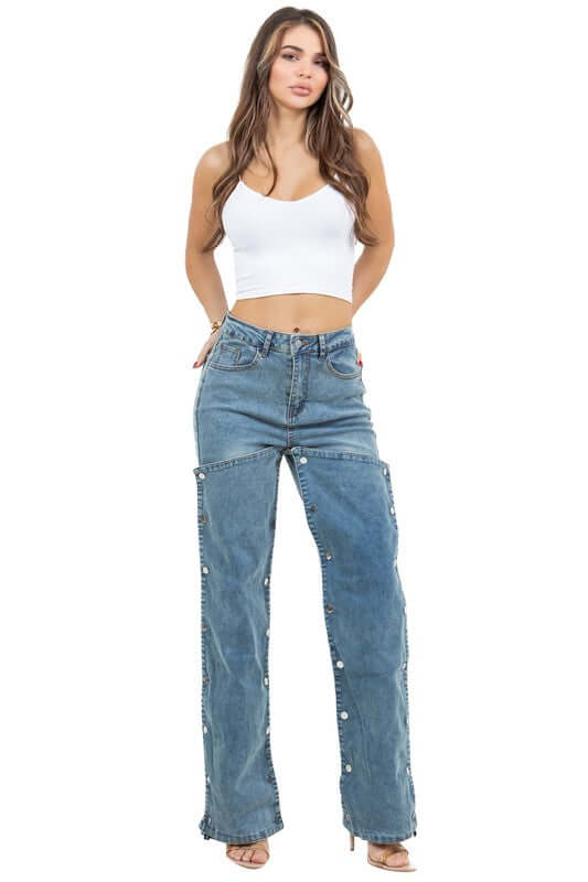 WOMEN FASHION STYLE DENIM PANTS
