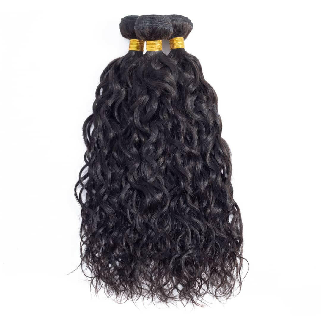 10A Grade 3/4 Water Wave Human Hair bundles with  4x4 Closures & 13x4.