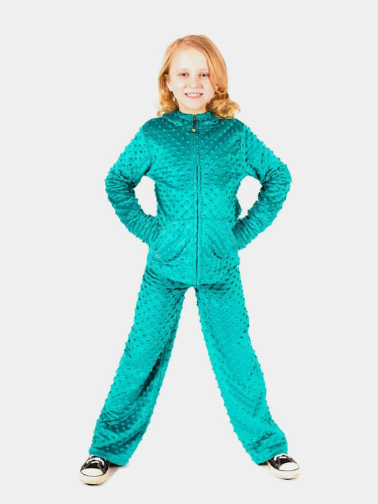 Minky Bubble Pant | Teal | Limeapple.