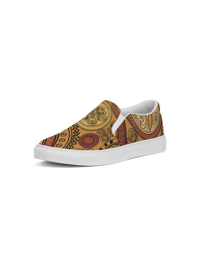 brown paisley slip-on sneakers