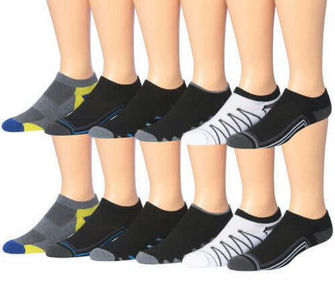 James Fiallo Men's 12-Pairs Performance Low Cut Athletic Sport Socks.