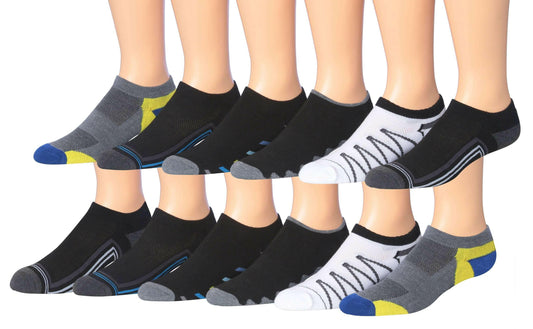 James Fiallo Men's 12-Pairs Performance Low Cut Athletic Sport Socks.