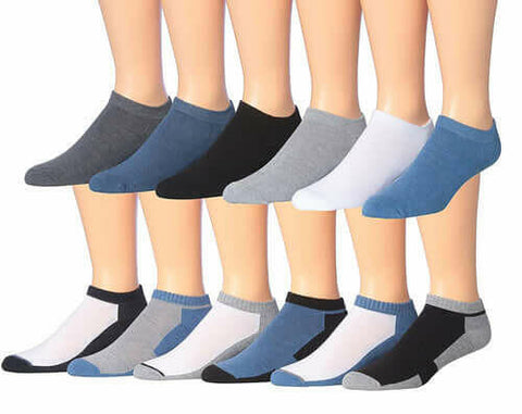 James Fiallo Men's 12-Pairs Performance Low Cut Athletic Sport Socks.