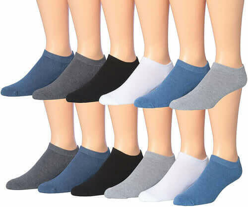 James Fiallo Men's 12-Pairs Performance Low Cut Athletic Sport Socks.