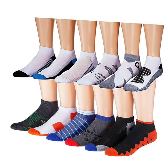 James Fiallo Men's 12-Pairs Performance Low Cut Athletic Sport Socks.