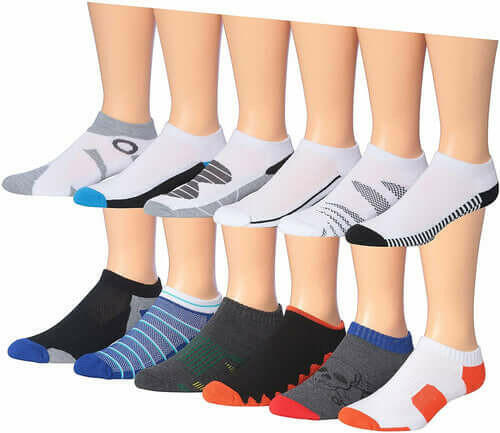 James Fiallo Men's 12-Pairs Performance Low Cut Athletic Sport Socks.