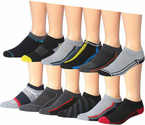 James Fiallo Men's 12-Pairs Performance Low Cut Athletic Sport Socks.