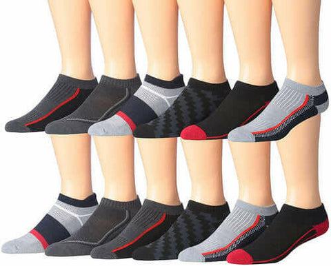 James Fiallo Men's 12-Pairs Performance Low Cut Athletic Sport Socks.