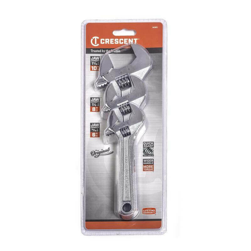 Crescent Adjustable Wrench Set 3 pc..