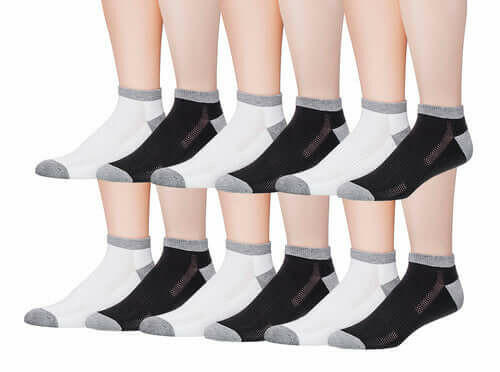 James Fiallo Men's 12-Pairs Performance Low Cut Athletic Sport Socks.