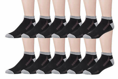 James Fiallo Men's 12-Pairs Performance Low Cut Athletic Sport Socks.