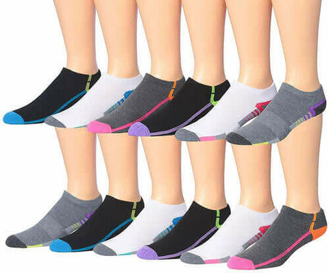 James Fiallo Men's 12-Pairs Performance Low Cut Athletic Sport Socks.