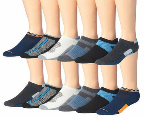 James Fiallo Men's 12-Pairs Performance Low Cut Athletic Sport Socks.