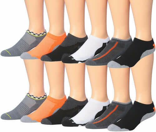 James Fiallo Men's 12-Pairs Performance Low Cut Athletic Sport Socks.