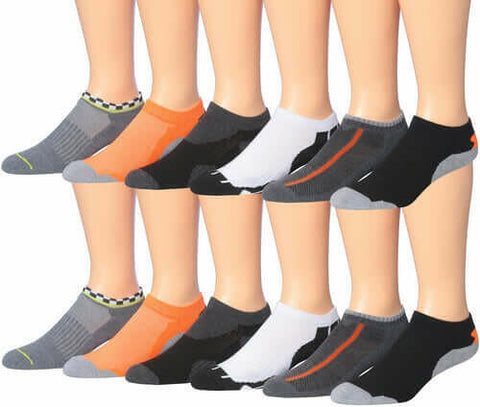 James Fiallo Men's 12-Pairs Performance Low Cut Athletic Sport Socks.