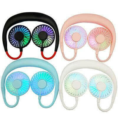 Beat The Heat Double Cool Cordless Breezy Mini Collar Fan.