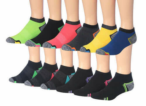 James Fiallo Men's 12-Pairs Performance Low Cut Athletic Sport Socks.