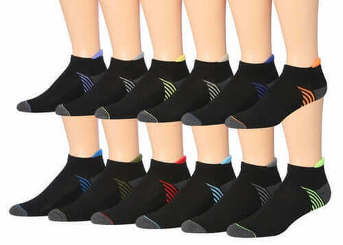 James Fiallo Men's 12-Pairs Performance Low Cut Athletic Sport Socks.