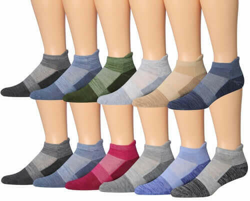 James Fiallo Men's 12-Pairs Performance Low Cut Athletic Sport Socks.