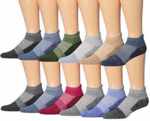 James Fiallo Men's 12-Pairs Performance Low Cut Athletic Sport Socks.