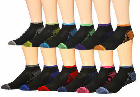 James Fiallo Men's 12-Pairs Performance Low Cut Athletic Sport Socks.