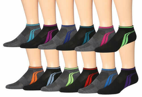 James Fiallo Men's 12-Pairs Performance Low Cut Athletic Sport Socks.